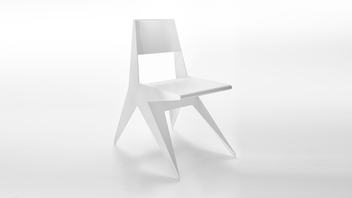 Sedia design in alluminio, poltroncine, sgabelli, sedute acciaio inox