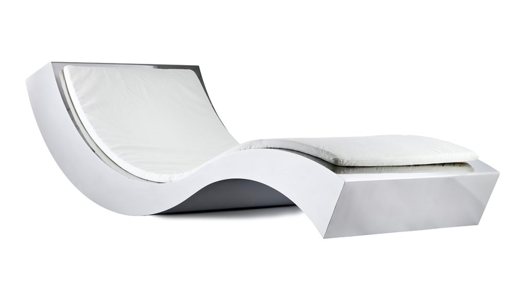 Chaise longue acciaio inox design mobili arredamento metallo casa ufficio