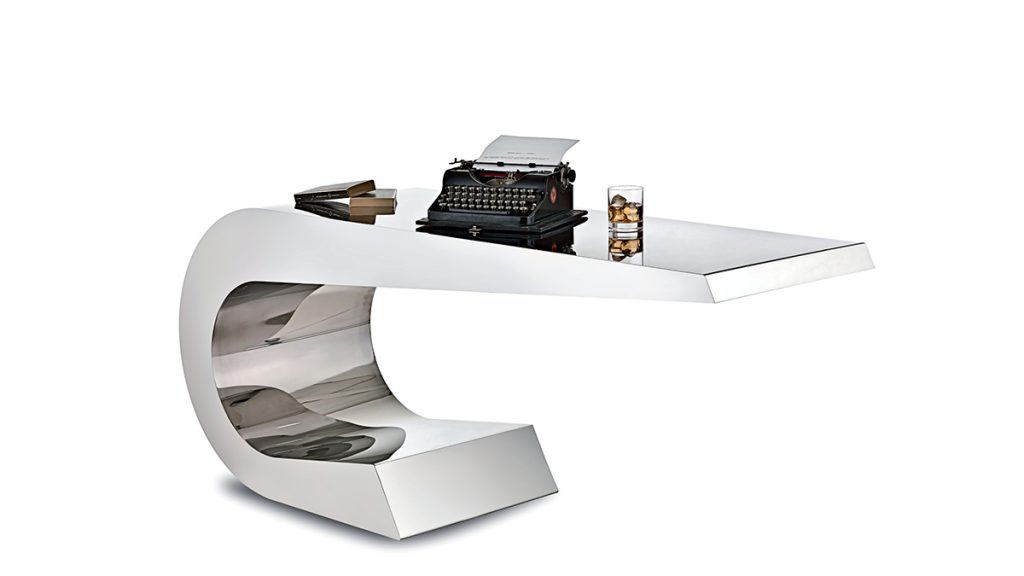 Luxury Desk | Interior Design | Metal Furnishings | Hand Made in Italy | Lamberti - Scrivania acciaio inox design mobili e arredamento in metallo casa e ufficio