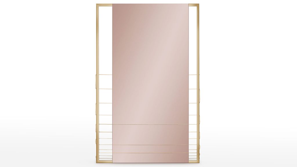 Luxury mirror in marble, steel, brass and metal wires hand made in Italy - Lamberti - Arredo design specchio contemporaneo - marmo, acciaio, ottone e trefoli metallici